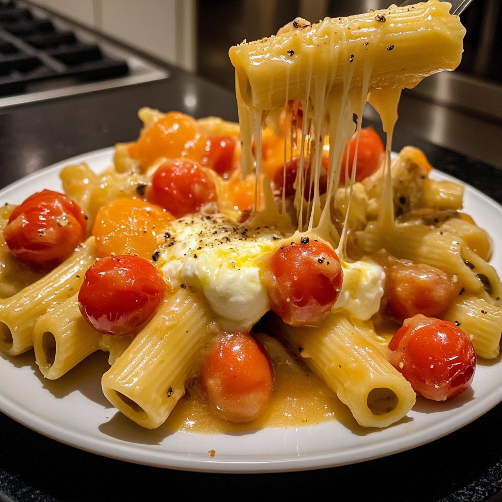 Penne mit Tomaten und Mozzarella