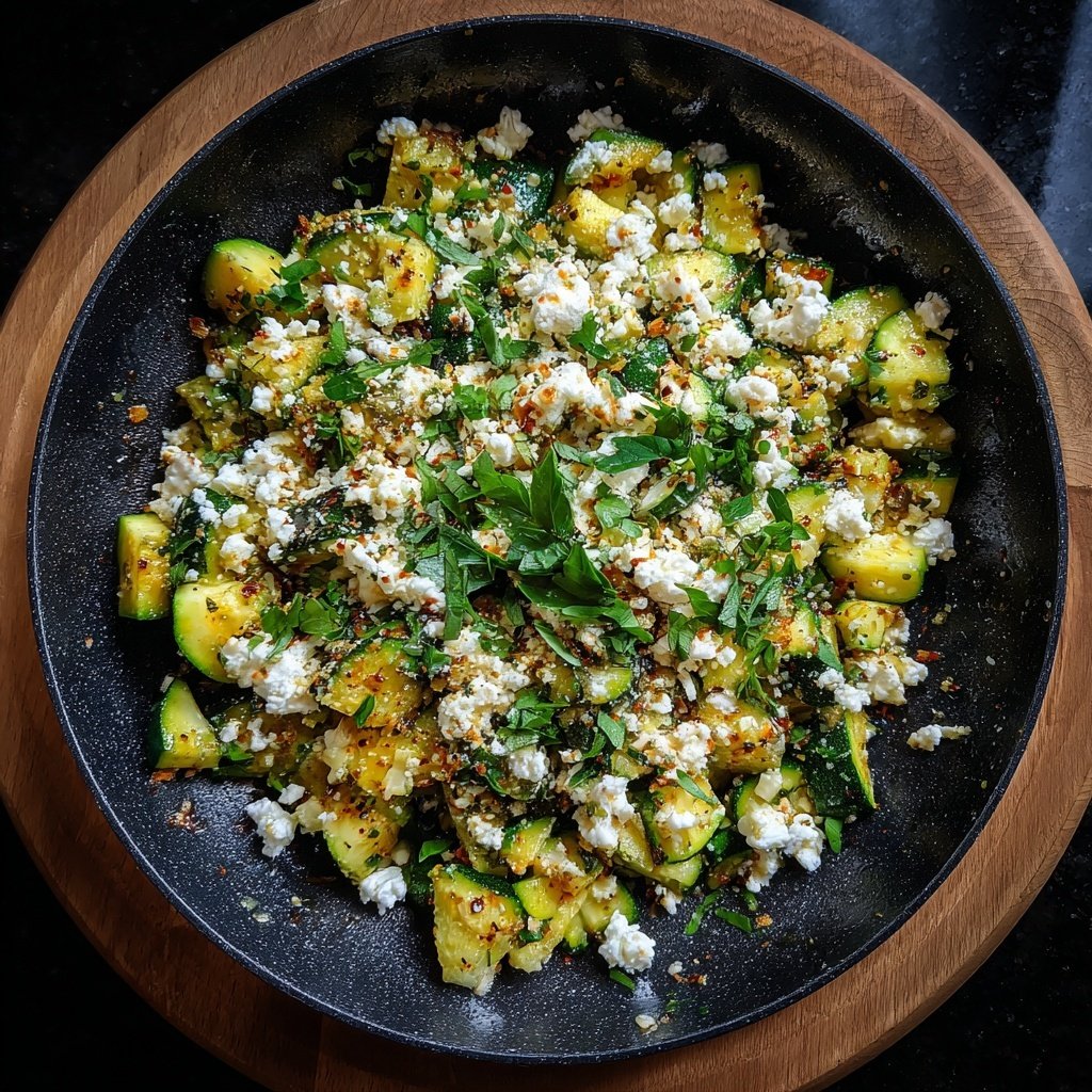 Kalorienarme Zucchini Pfanne Mit Feta