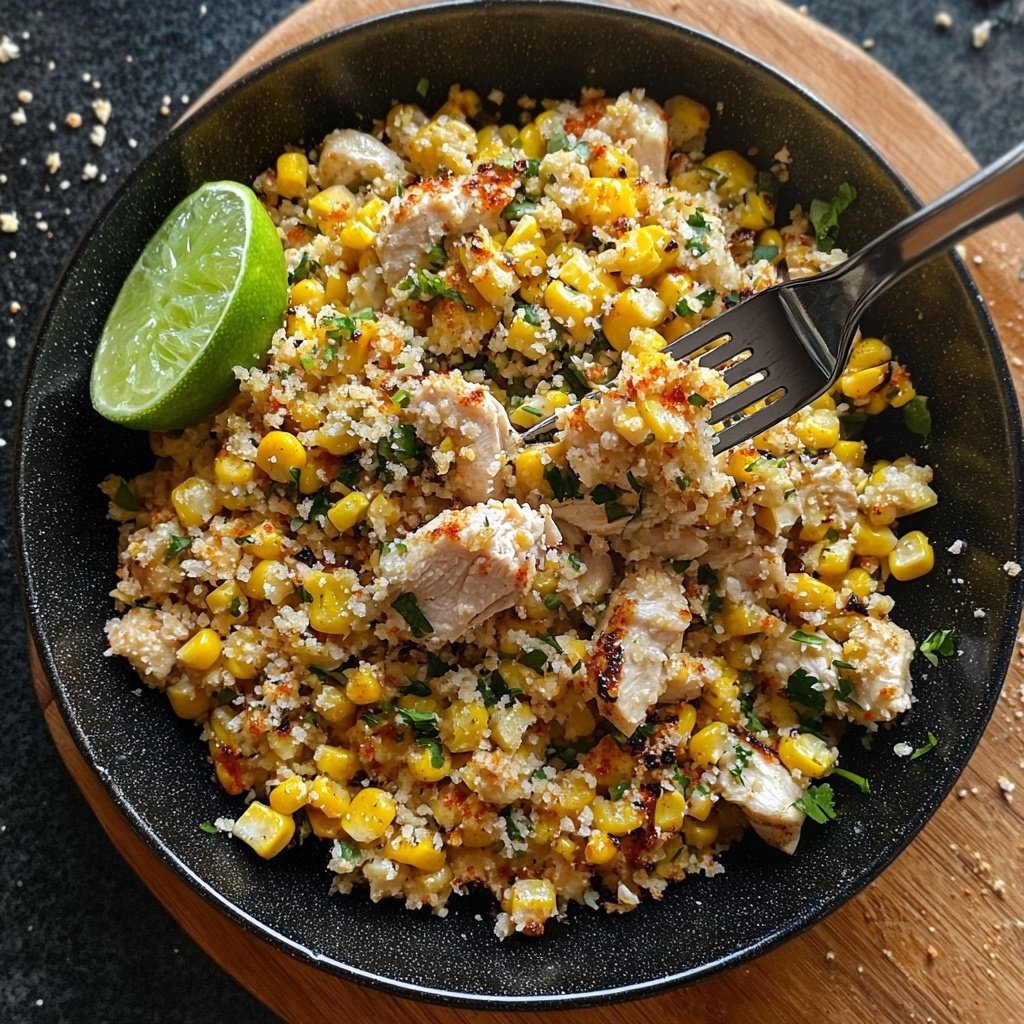 Street Corn Hähnchen Reis Bowl