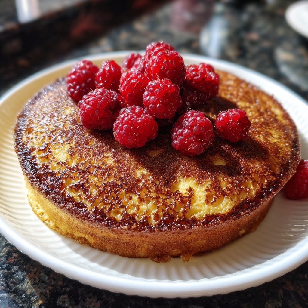 Pfannkuchen mit Himbeeren