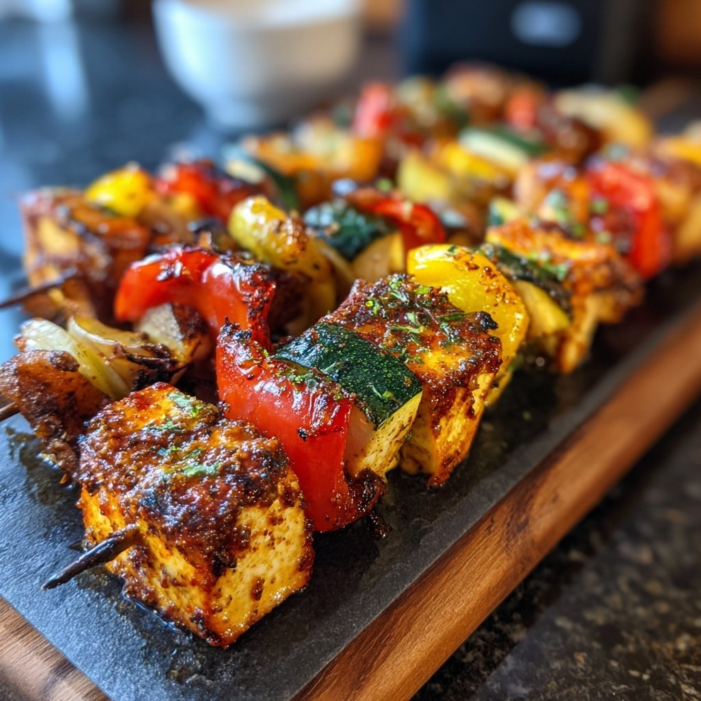 Grillspieße Mit Gemüse Und Tofu