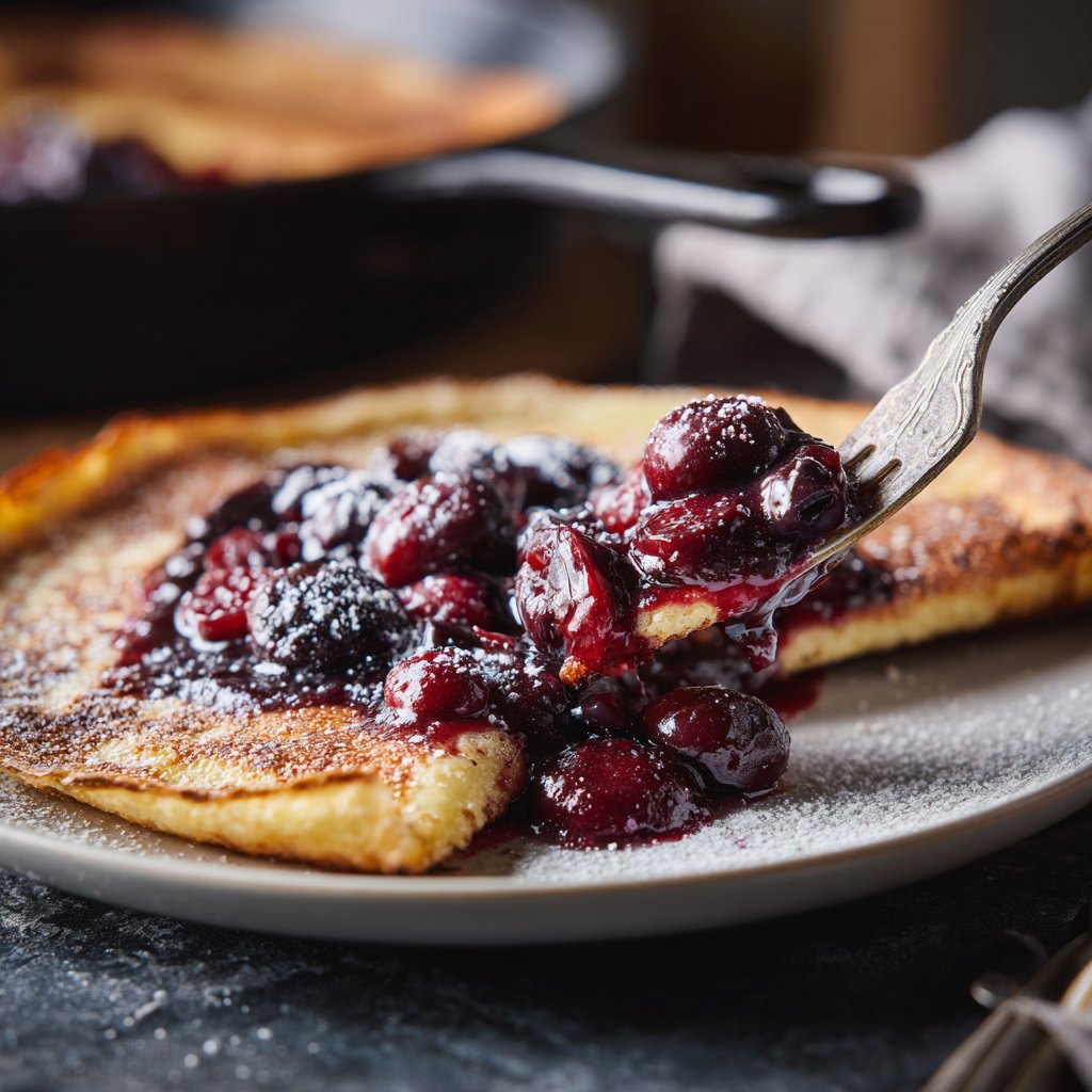 Pfannkuchen mit Zwetschgenkompott