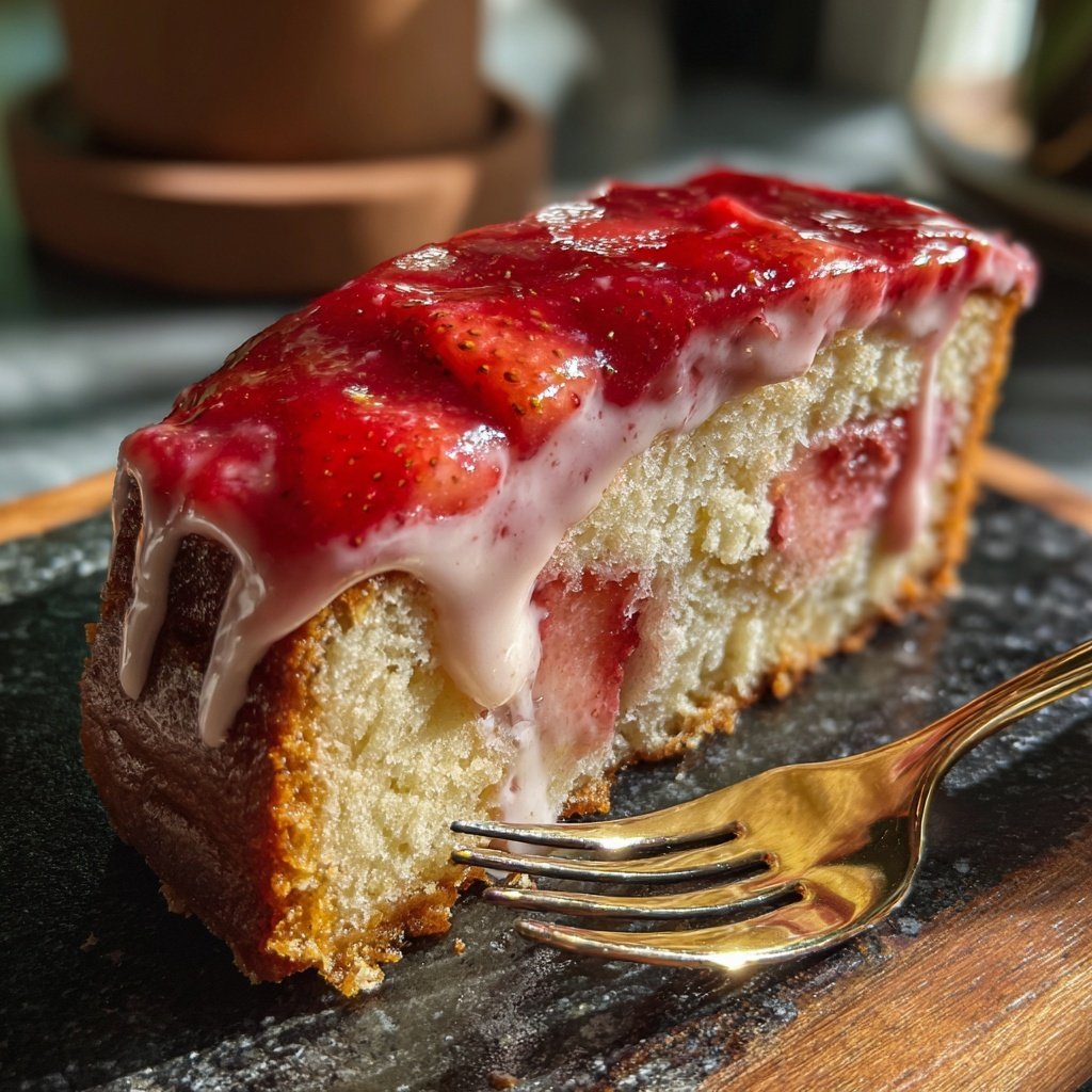 Erdbeer Pudding Schnitten