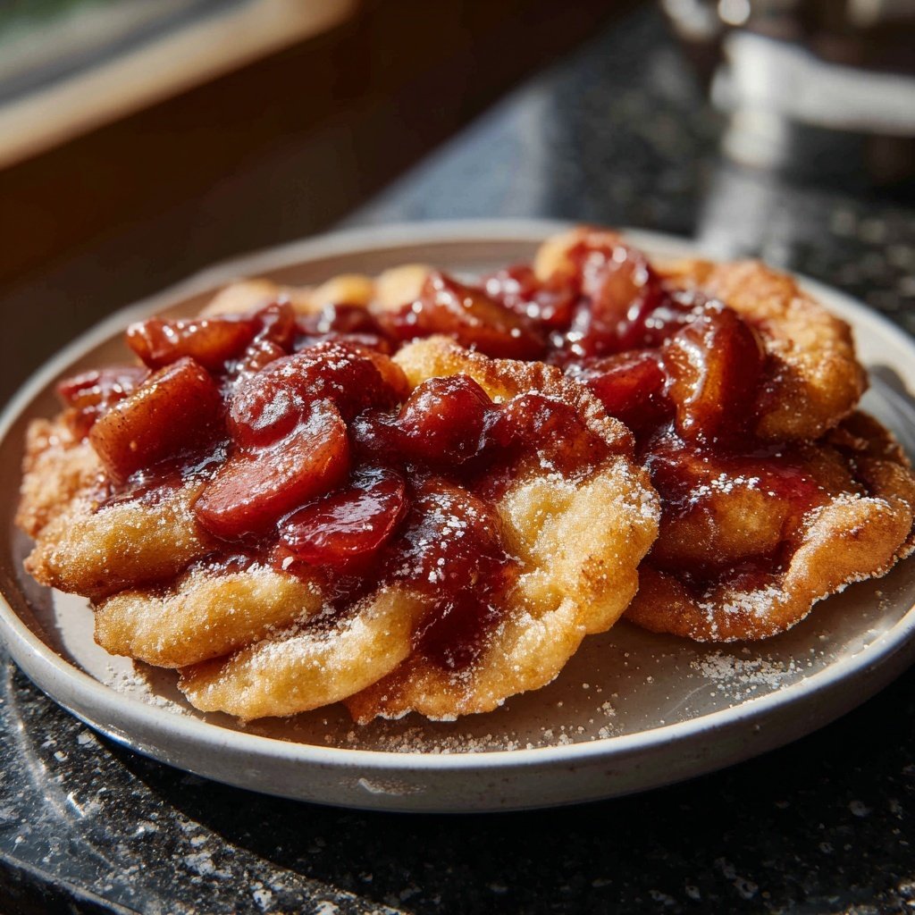 Pfannkuchen mit Pflaumenkompott