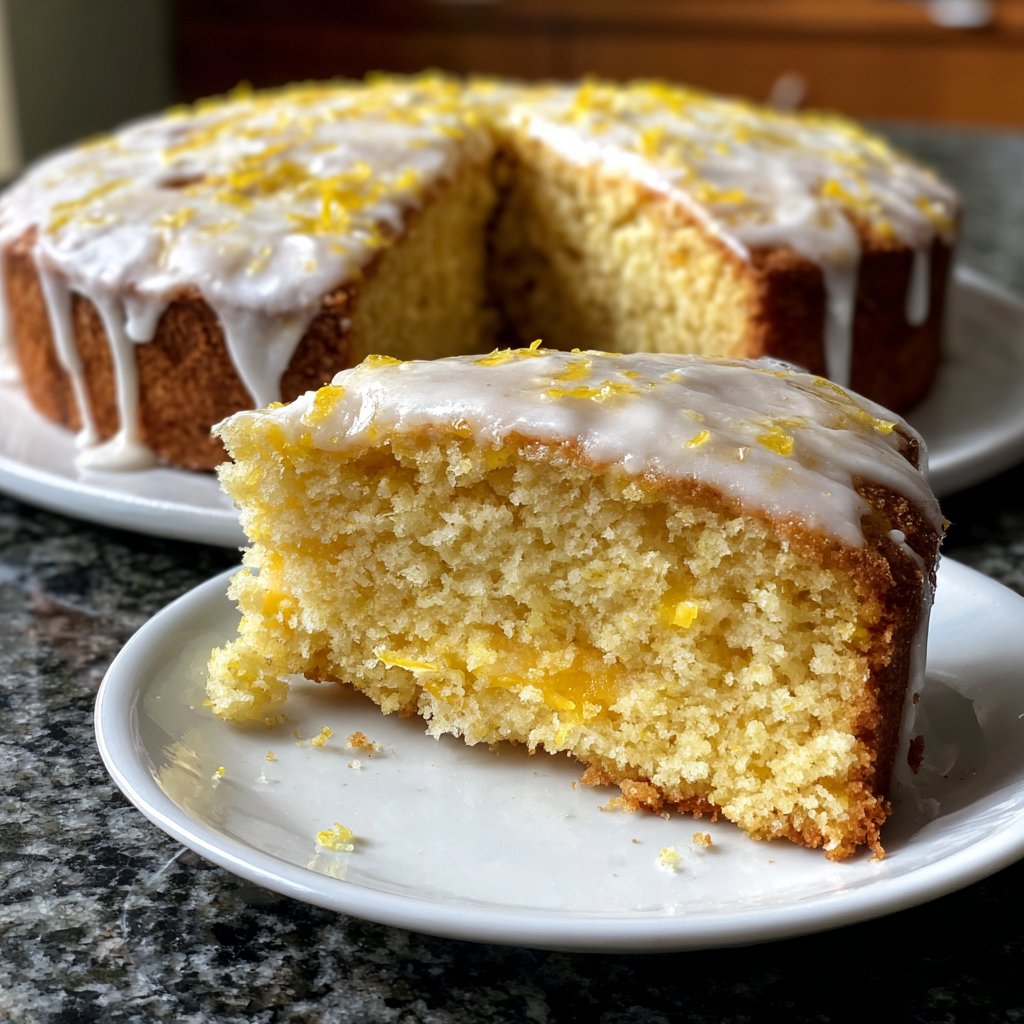 Zitronenkuchen mit Zitronenquark