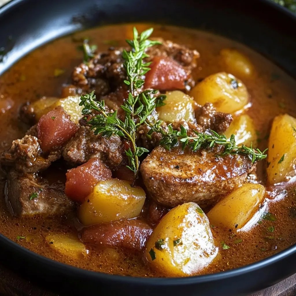 Bauerntopf mit Traubensaft und Hackfleisch