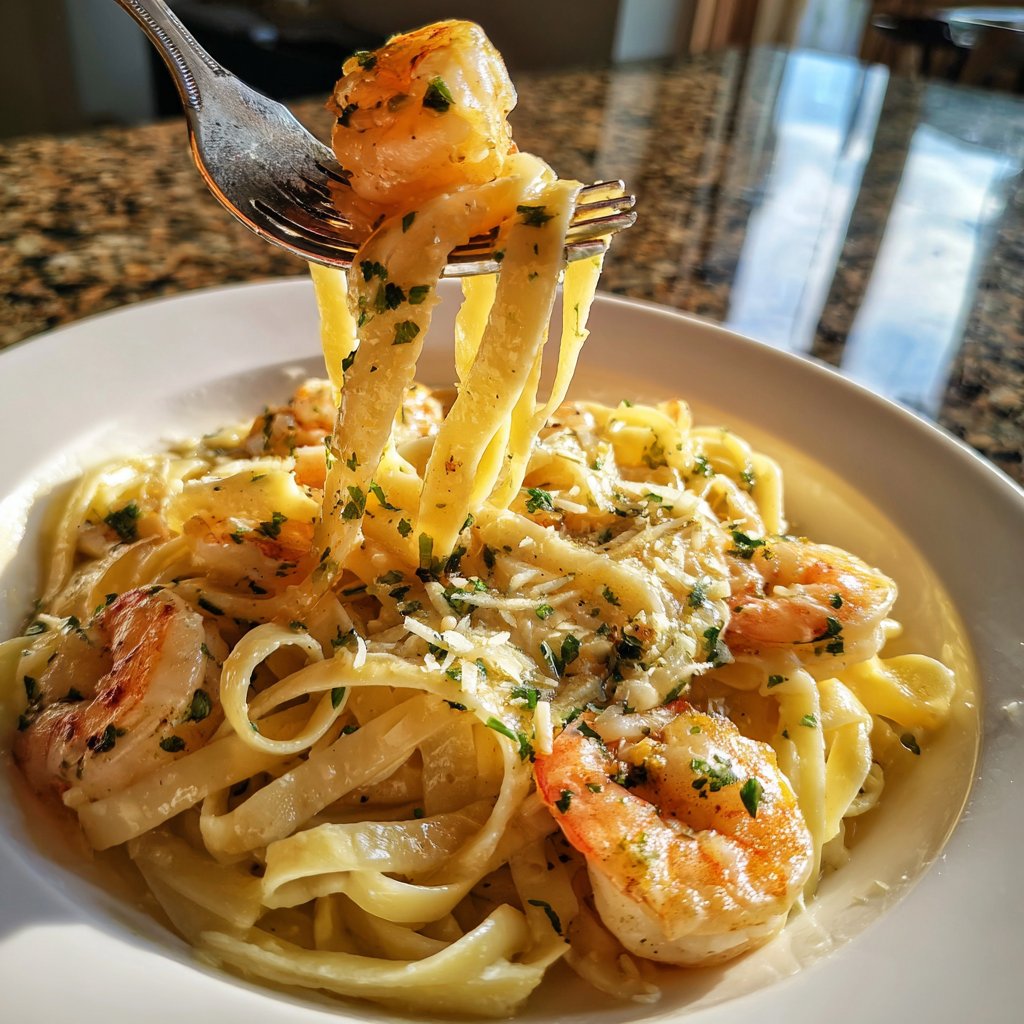 Tagliatelle mit Garnelen und Prosecco