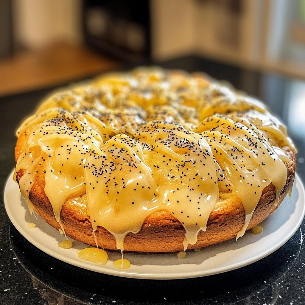 Zitronenkuchen mit Mohn