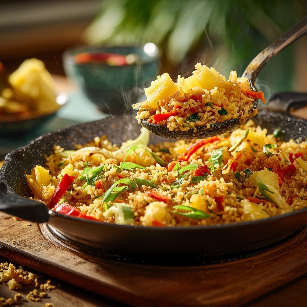Gebratener Reis mit Ananas