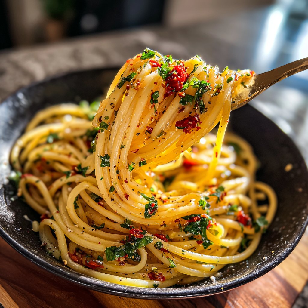 Spaghetti mit Hummeröl und Chili