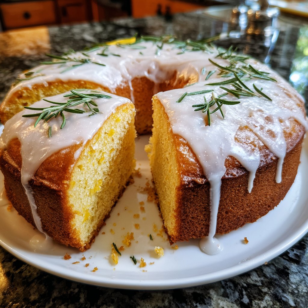 Zitronenkuchen mit Rosmarin
