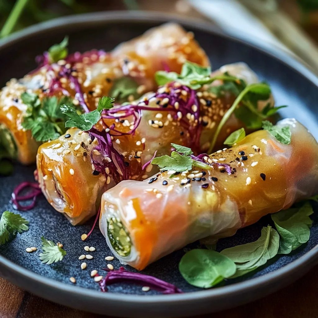 Leckere Sommerrollen mit Erdnussdip